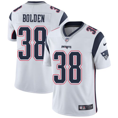Men New England Patriots #38 Brandon Bolden Nike White Limited NFL Jersey->new england patriots->NFL Jersey